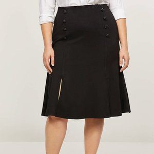 Lane Bryant Faux-Button Flounce Ponte Skirt